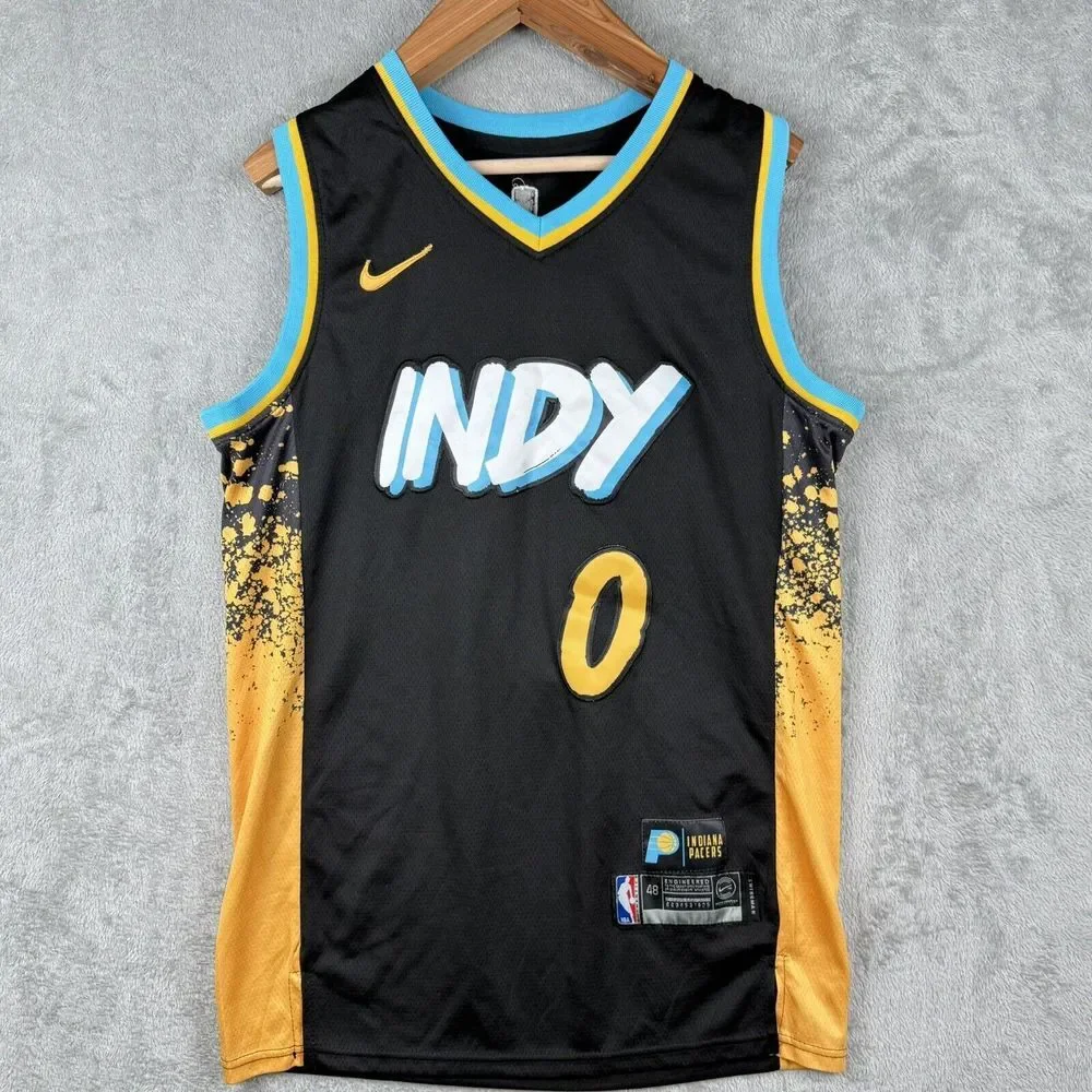 Nike INDY Black & Gold Basketball Jersey